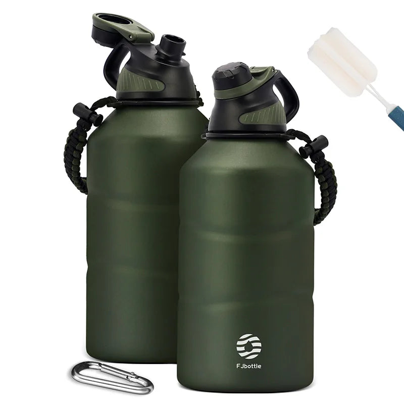 FEIJIAN Thermos Bottle 1.9L Large Capacity Stainless Steel Thermal Water Bottle Cold and Hot Vacuum Flask With rope Gym