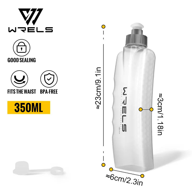WRELS Running Water Bottle Handheld Sports PP Eco-Friend Water Bottle Portable Cycling Hiking Fitness Holding Sports Kettle