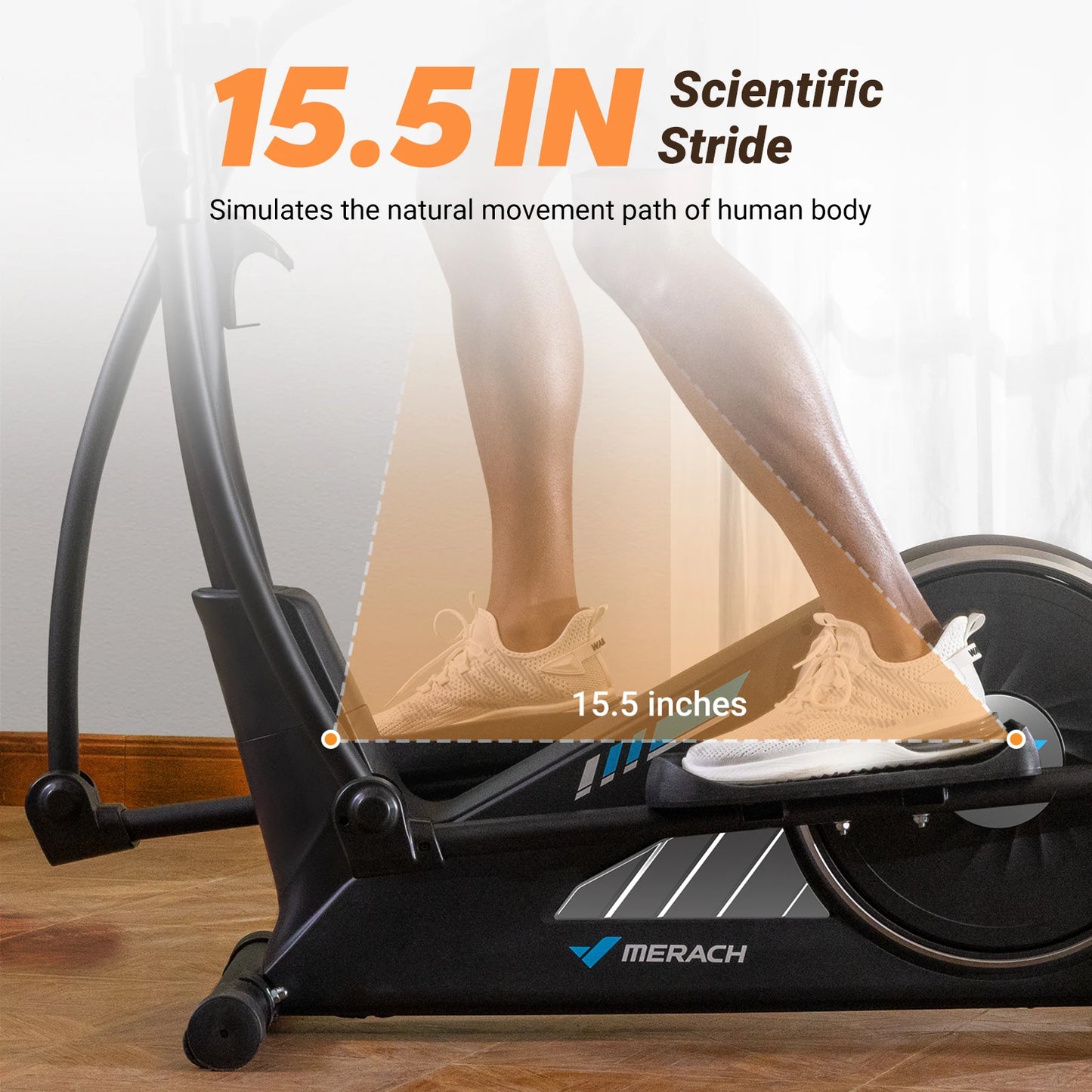 MERACH Elliptical Machine Elliptical Machine Home Hyper-Quiet Magnetic Drive System 16Levels Adjustable Resistance MERACH App