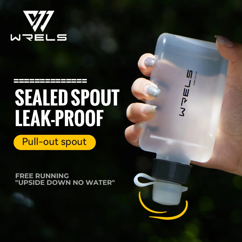 WRELS Running Water Bottle Handheld Sports PP Eco-Friend Water Bottle Portable Cycling Hiking Fitness Holding Sports Kettle