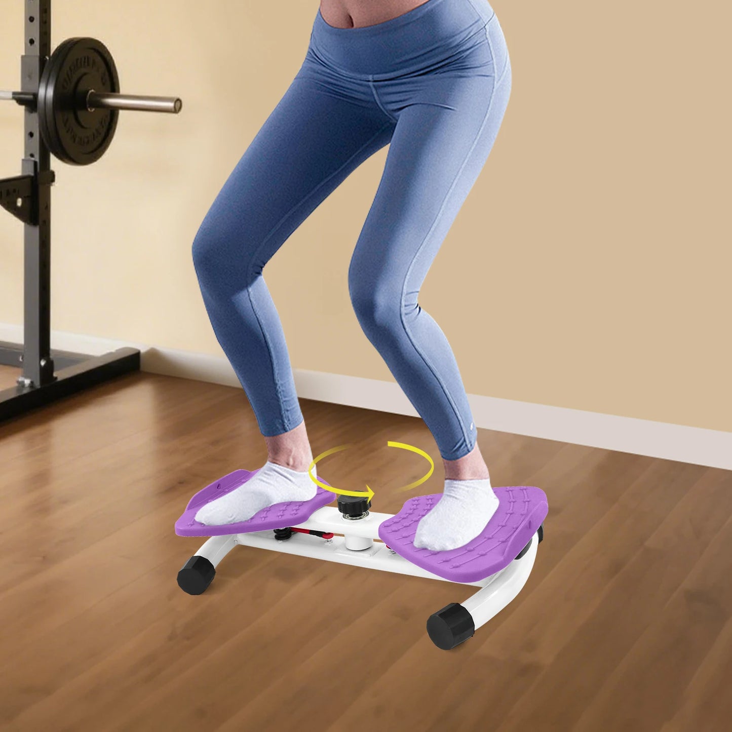 Waist Twister, Purple, Twist Board Fitness Equipment, 265lb Capacity, Double Pedal, Non-Slip, Home Workout Machine