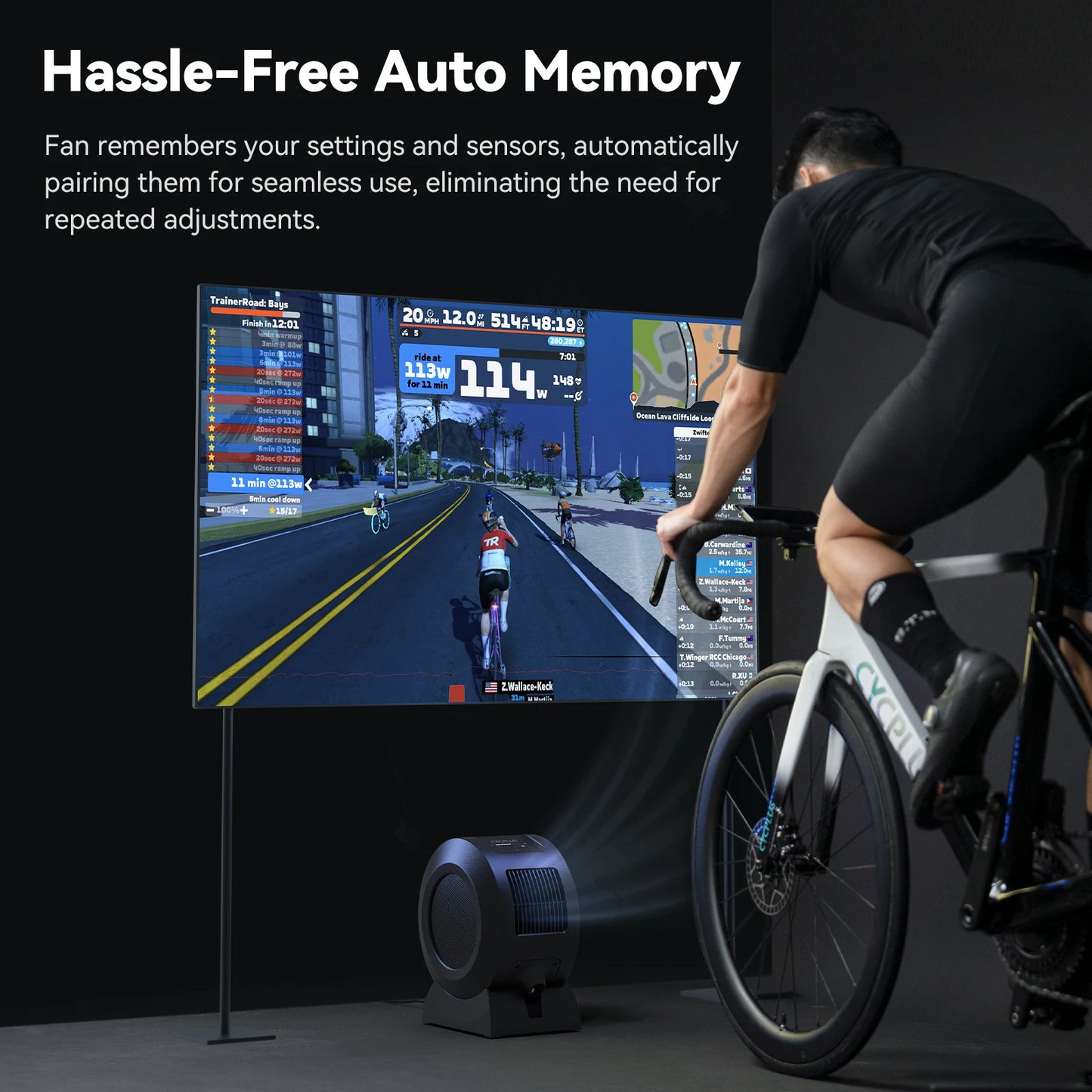 CYCPLUS Smart Fitness Fan Indoor Cycling Adjustable Stand ANT+ BLE Gym Riding Electric Cooling Fan For Bike Trainer T2 T3