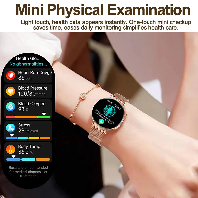 NEW Women Smartwatch 1.32inch AMOLED Screen ECG Sport Watch Blood Pressure Micro physical examination AI dial Health Smart Watch