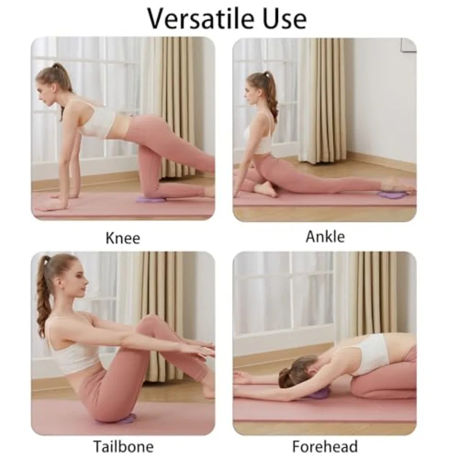 2 Yoga Blocks Supportive Accessories including 2 Knee Pads, 2 With Strap To Put Less Weight On Wrists, 1 Muscle Massage Roller,