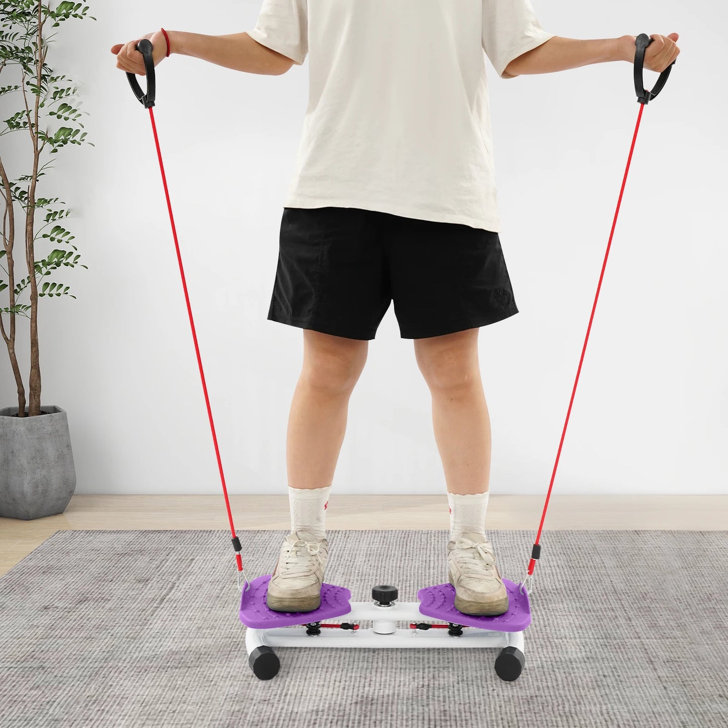 Waist Twister, Purple, Twist Board Fitness Equipment, 265lb Capacity, Double Pedal, Non-Slip, Home Workout Machine