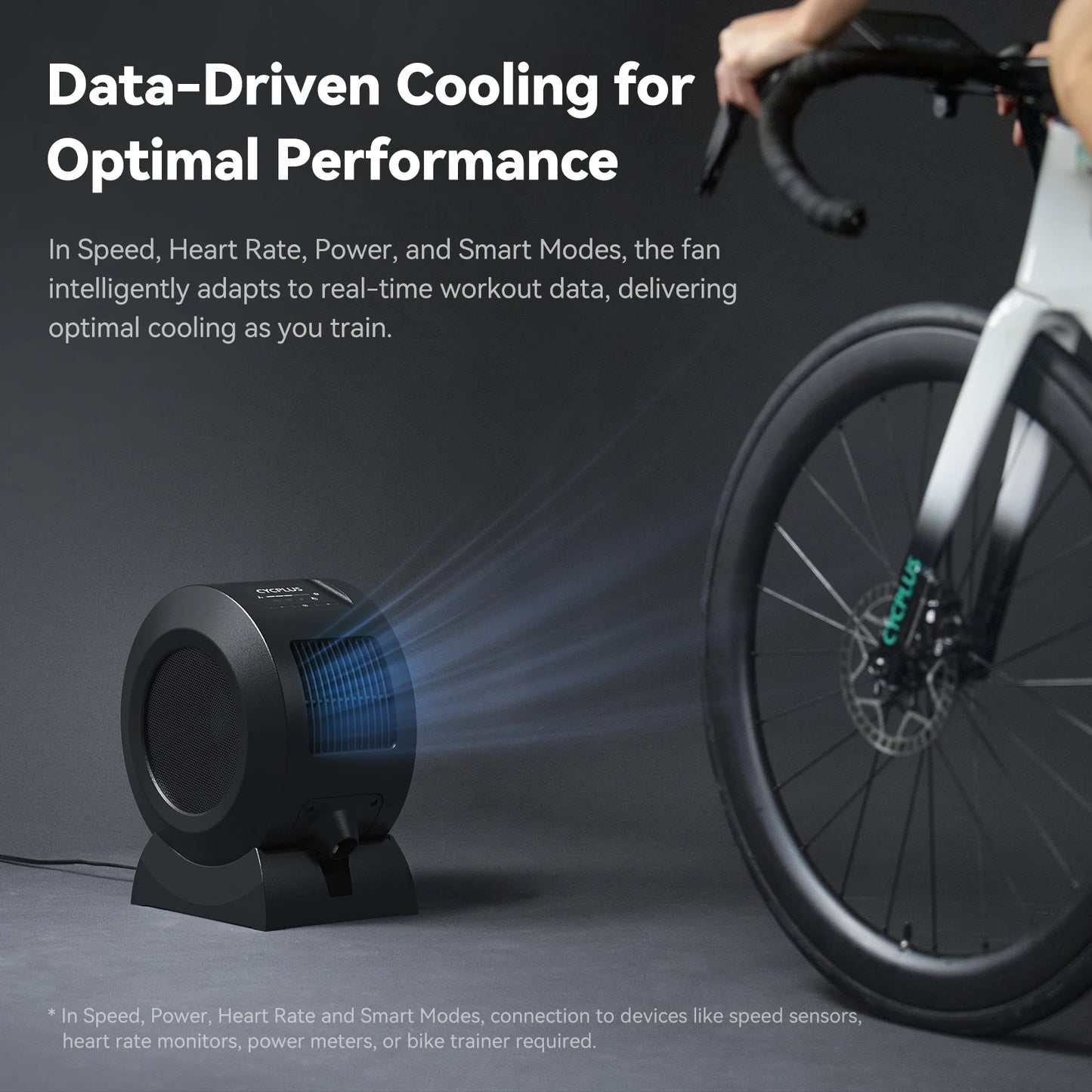 CYCPLUS Smart Fitness Fan Indoor Cycling Adjustable Stand ANT+ BLE Gym Riding Electric Cooling Fan For Bike Trainer T2 T3