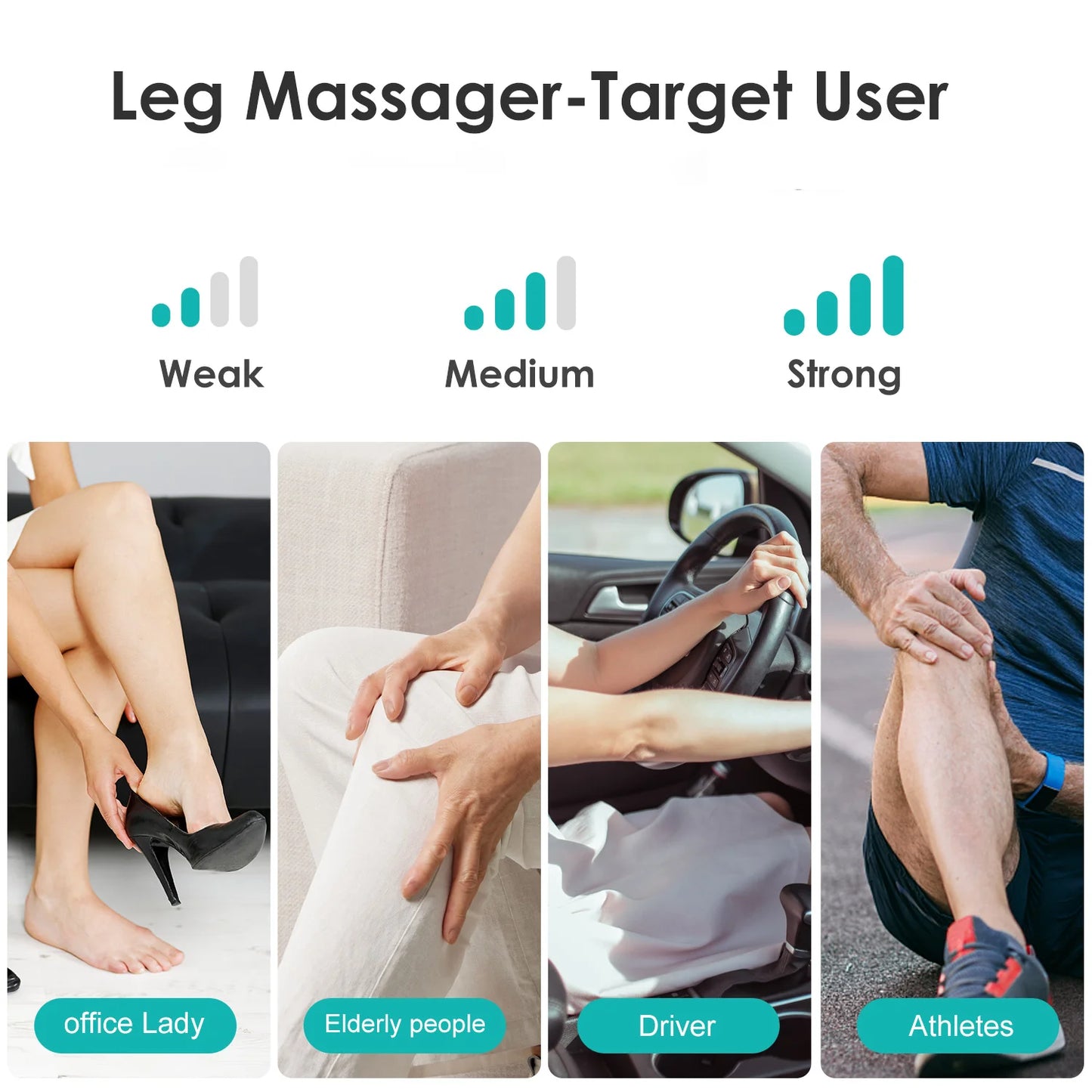 SEJOY Leg Air Compression Massager for Foot Heat,Air Compression Calf Massage & Thigh Massage,Handheld Controller 3 Modes