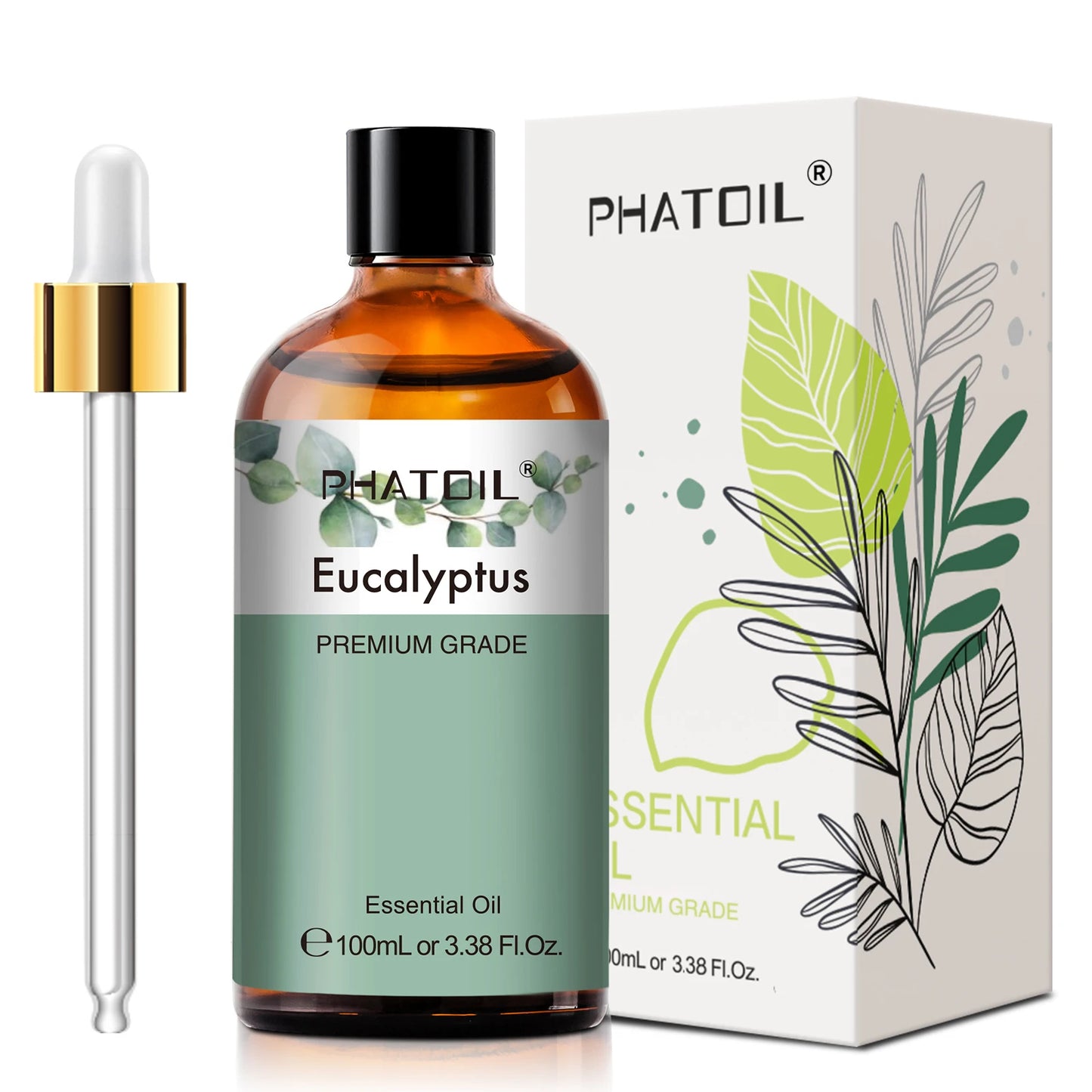 PHATOIL 100ml Premium Essential Oil Sandalwood Lavender Eucalyptus Peppermint Lemongrass Vanilla Aromatherapy Essential Oils
