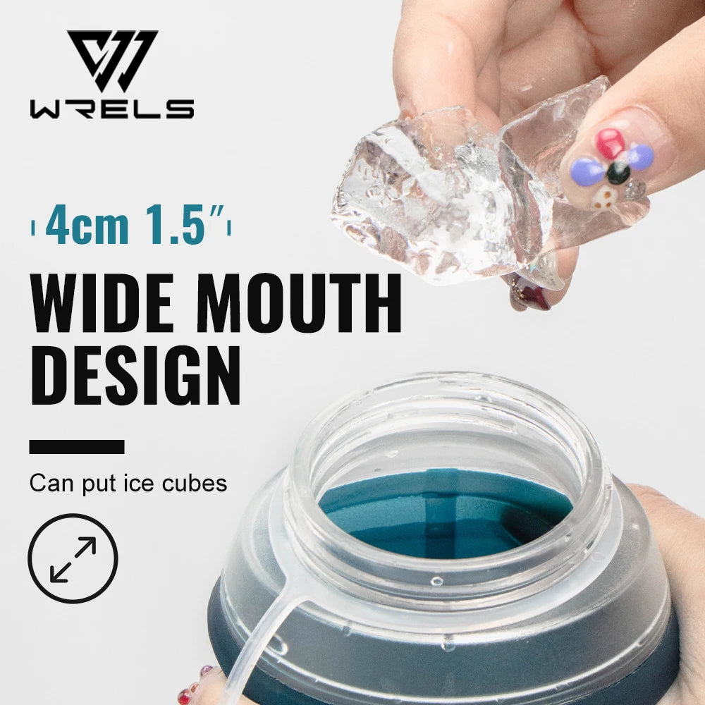WRELS 500ML TPU Soft Folding Water Bottles BPA-Free Collapsible Sports Flasks for Hiking Climbing Camping Running Bottle